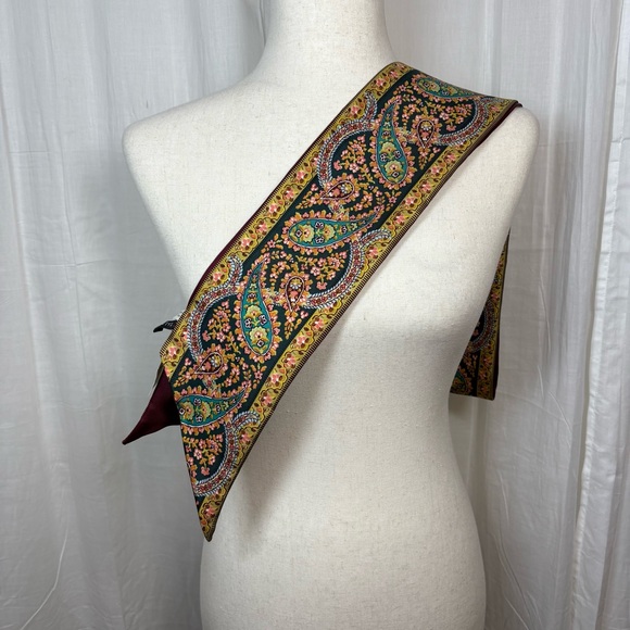 Talbots 100% Silk Paisley Maroon Rectangular Thin Scarf 
Multicolor Brand New - Picture 1 of 8